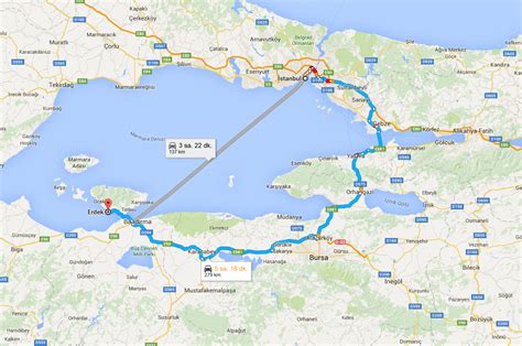 istanbul erdek ocaklar kaç km